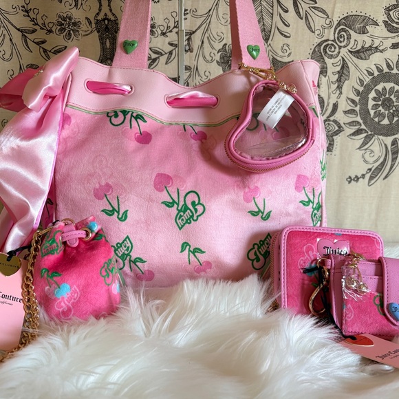Juicy Couture Handbags - Juicy Couture Retro Custom Pink Cherry Set